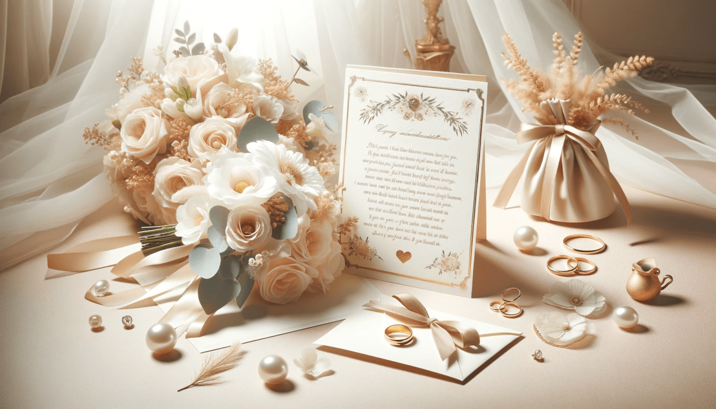 結婚祝いのメッセージカードに添える、心温まる例文集